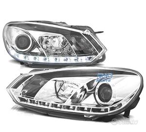 FARI VOLKSWAGEN VW GOLF MK6 08-12 DRL FONDO CROMAT