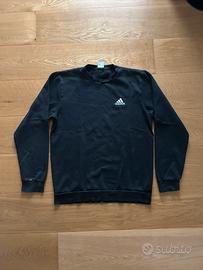 Felpa Adidas Essentials nera con logo bianco -Tg M