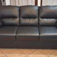  divano 3 posti nero eco pelle
