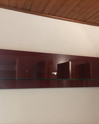 mensola legno laccato e vetro 