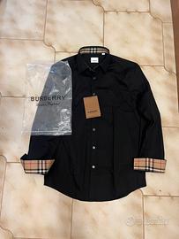 Camicia Burberry Nera con EKD e Collo Check XL 👕