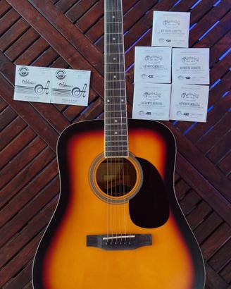 Chitarra Acustica Savannah + 7 corde + Accessori 