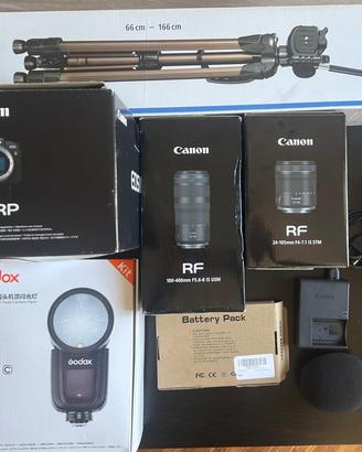 Canon EOS RP + Obiettivi RF 14-105  100-400 + acc