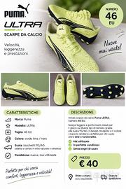 Puma ULTRA scarpe da calcio – 46 – Nuove mai usate