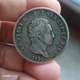 5 lire Carlo Felice 1830