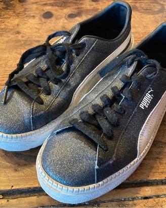 Scarpe Puma basket taglia 39 nere brillanti