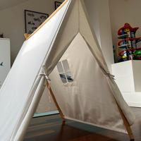 Casetta per bambini in legno e tela