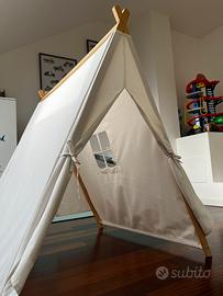 Casetta per bambini in legno e tela