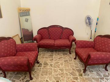 Tris Salotto Classico Stile Luigi XV – Divano e 2