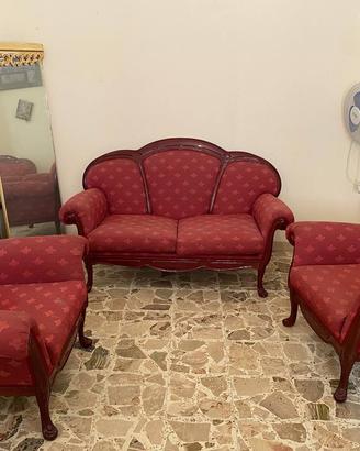 Tris Salotto Classico Stile Luigi XV – Divano e 2