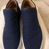 Mocassini in tela blu David Naman