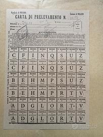 cimelio 1941 Carta di prelevamento 