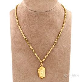 Necklace with pendant face of Christ 18 Kt (750)