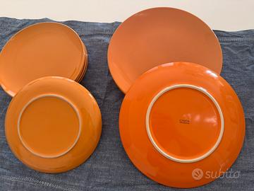 Set 6 piatti frutta arancione + 3 piatti piani