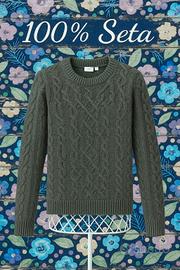 Maglione grigio fumé in 100% Seta