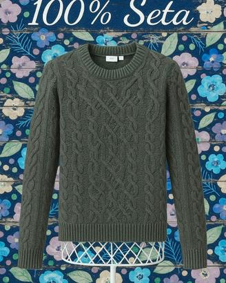 Maglione grigio fumé in 100% Seta