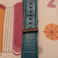 Cinturino in pelle blu verde acqua 