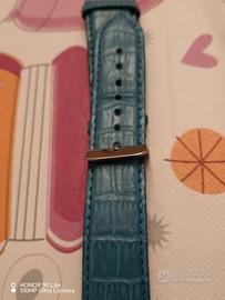 Cinturino in pelle blu verde acqua 