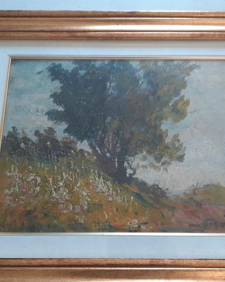 Dipinto Paesaggio olio M Merlo con autentica
