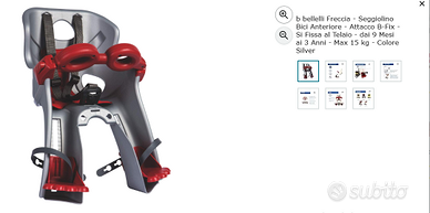 Seggiolino bici anteriore Bellelli Freccia