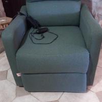 Poltrona elettrica reclinabile verde petrolio