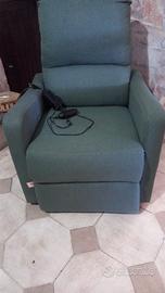Poltrona elettrica reclinabile verde petrolio