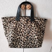 Borsa leopardata di tessuto richiudibile