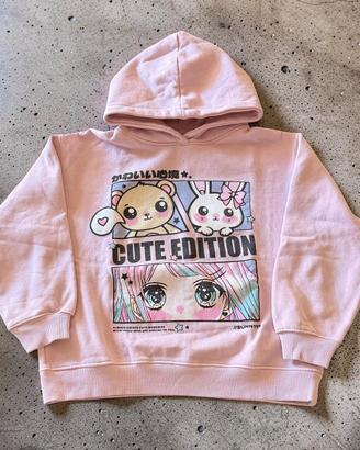 Felpa bimba Zara rosa con cappuccio 9-10