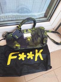 Borsa F**k con stampa floreale