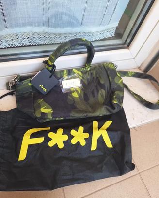 Borsa F**k con stampa floreale