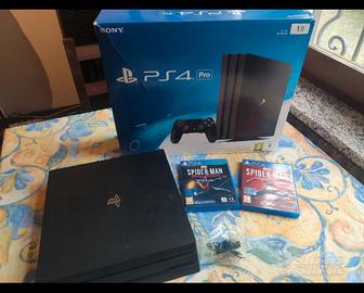 Play Station 4 pro 1tb + 2 giochi Spiderman 