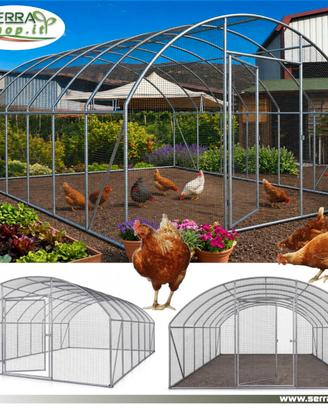 Gabbia pollaio voliera tunnel acciaio per galline