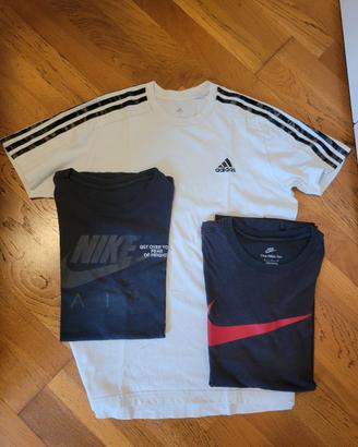  2 magliette nike e 1 adidas