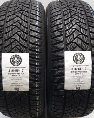 2 GOMME 215 55 17 DUNLOP A58256