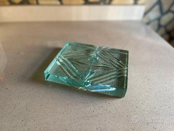 Posacenere in cristallo verde stile Fontana ARTE