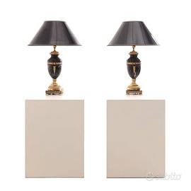 Coppia di lampade firmate Versace in marmo bronzo
