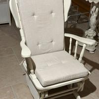 Sedia a dondolo + mobiletto stiro shabby chic