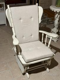 Sedia a dondolo + mobiletto stiro shabby chic