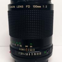 obiettivo  canon fd 100 f2
