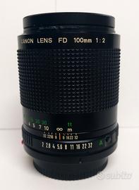 obiettivo  canon fd 100 f2