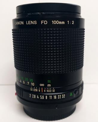 obiettivo  canon fd 100 f2