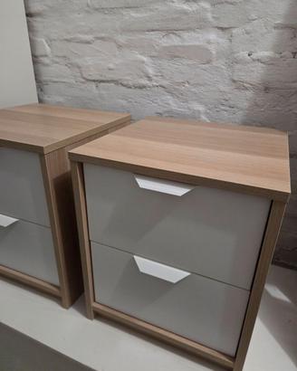 Coppia Comodini IKEA Askvoll - Rovere e bianco