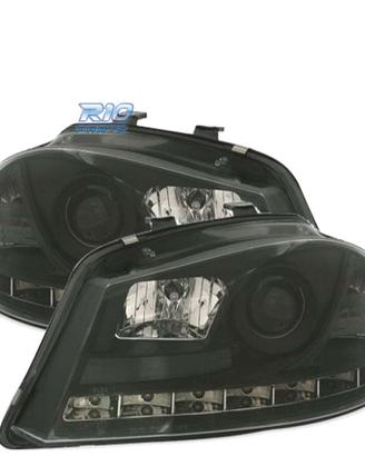 FARI PER SEAT IBIZA CORDOBA 6L 02-08 DRL NERI H1 H