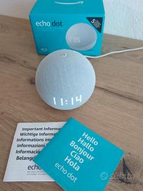 Alexa echo dot 5 gen azzurra con orologio