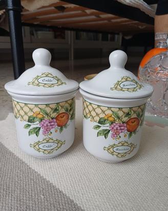 Coppia barattoli in ceramica