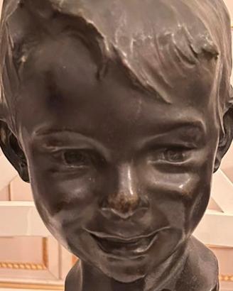 Statua bambino in bronzo del ‘900 G.Inghilleri