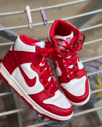 NIKE DUNK HIGT ROSSE
