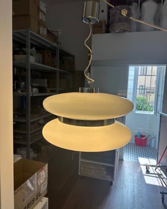 Lampadario Vintage Space Age Anni '70 in Vetro