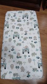 Materasso per lettino 60x120cm con fantasia Safari