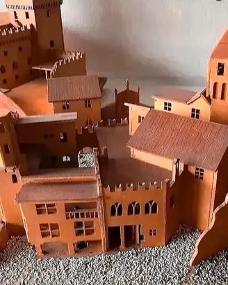 Plastico in legno castello borgo medievale torino